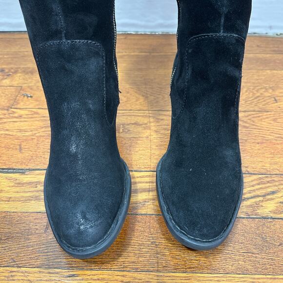 Born Black Suede Over the Knee Riding Boots Women’s 8M Tie Back Zip Tall Comfort - Picture 14 of 14